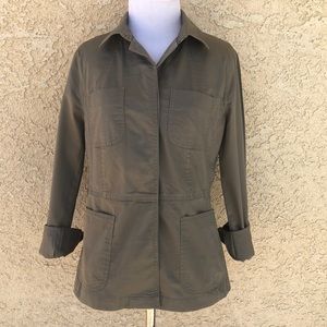 Talbots Olive Green Lightweight Blazer Jacket size 6
